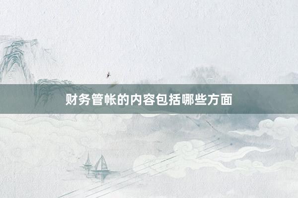 财务管帐的内容包括哪些方面